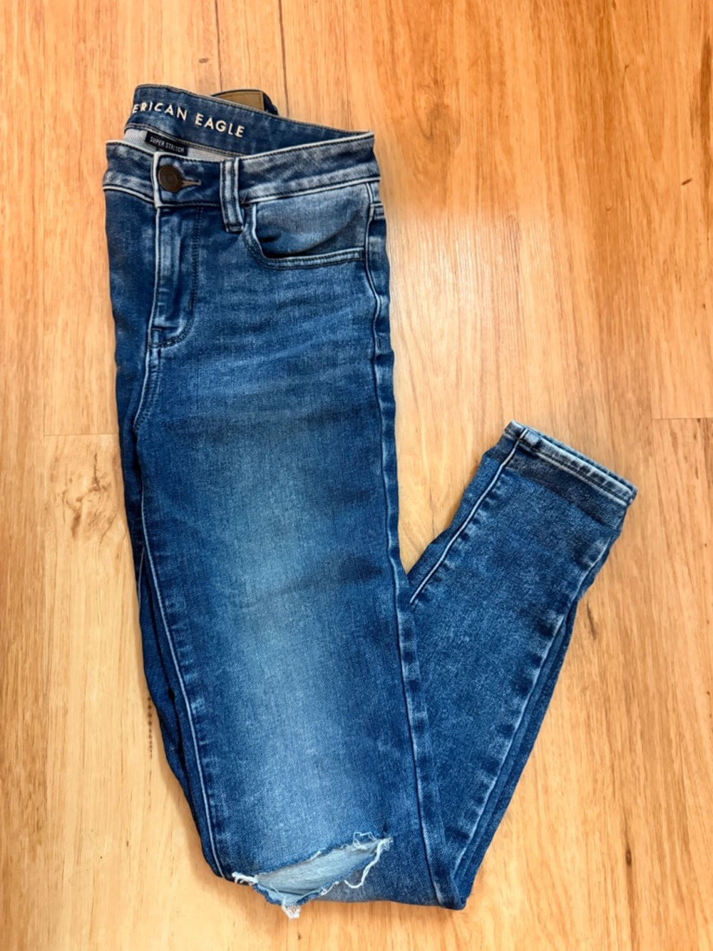 American Eagle Blue Super Stretch High-Rise Jeggings